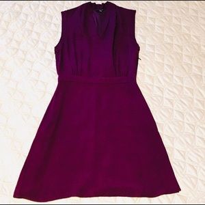 THEORY Silk Eggplant/Blackberry Sleeveless Pencil